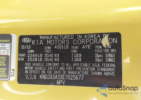 2014 Kia Soul ! z USA, uszkodzony, nr VIN KNDJX3A53E7025677